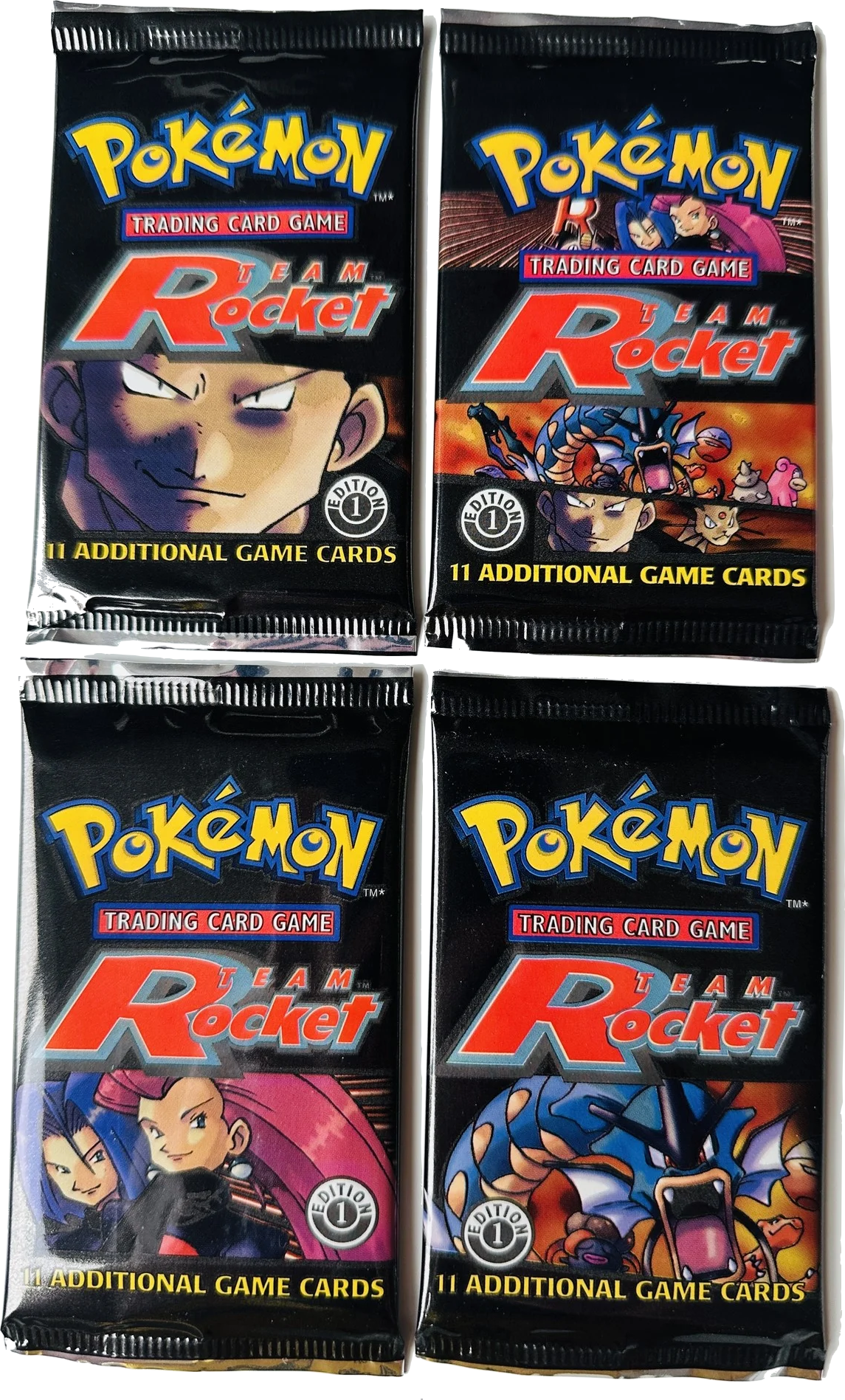 1st Edition Team Rocket Artset (4) Boosters (PokePe Boxbreak)