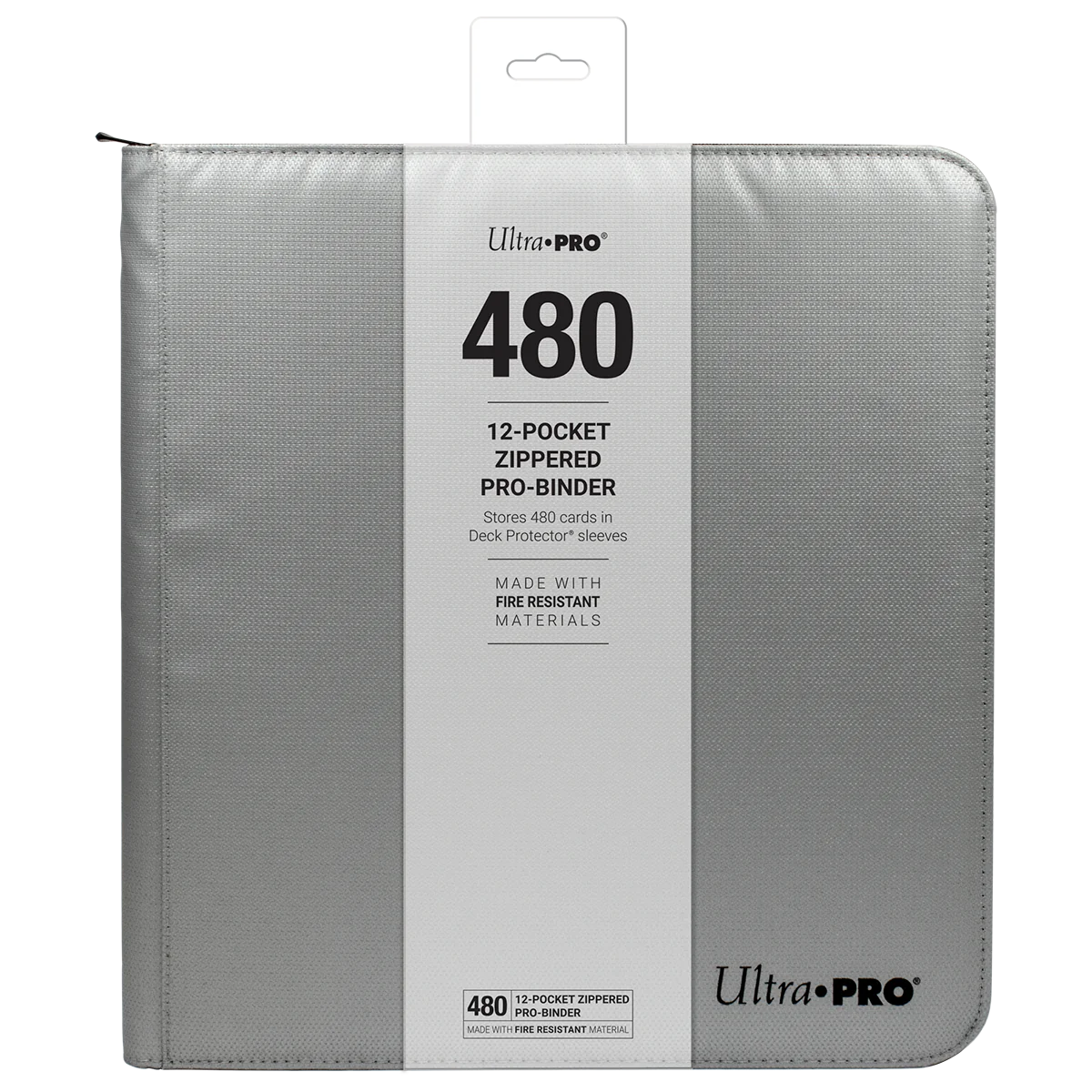 Ultra PRO 12-Pocket Zippered PRO-Binder: Silver Made With Fire Resistant Materials