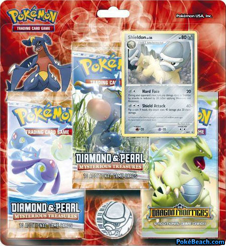 3 Pack Shieldon Blister D&P Mysterious Treasures X EX Dragon Frontiers